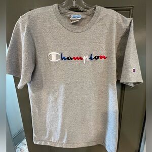 Champion Gray Short Sleeve Tee with Classic Crew Neck